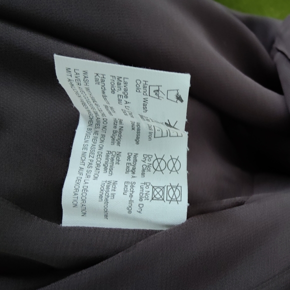 Esprit brown crepe fabric blouse with velvet and bead details size M - Picture 8 of 11